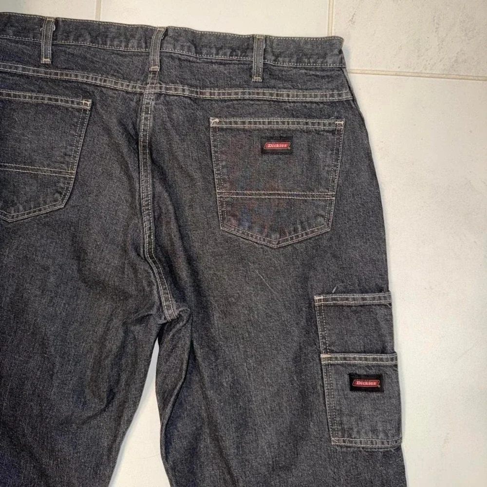 Vintage Dickies Grey Carpenter Jeans – 36x32 – Workwear Utility Denim‎